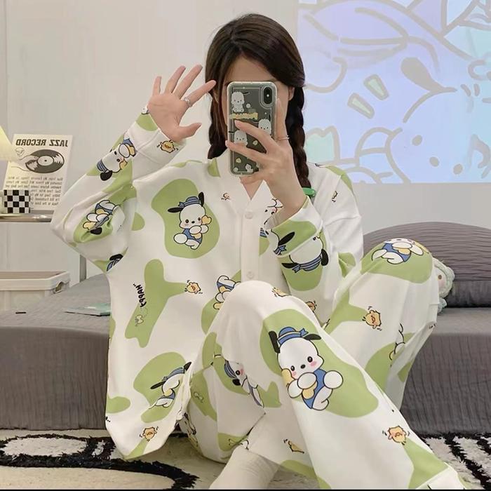 Sorella - [ Racun Lingerie ] Set Pajamas Nightwear Sleeping Rumahan Wanita Remaja Dewasa Import