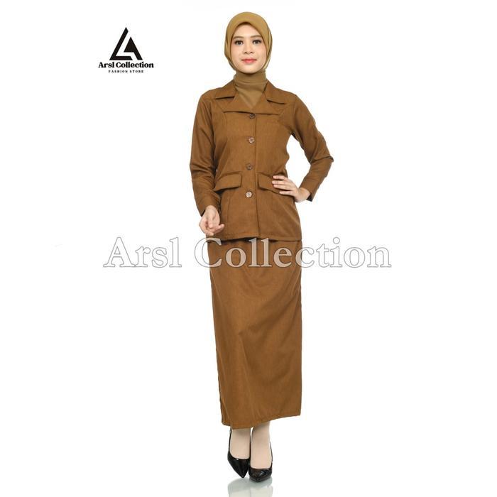 Seragam Dinas Wanita Setelan Blazer & Bawahan, Pilihan Rok atau Celana Model Blazer Anggun, Ideal