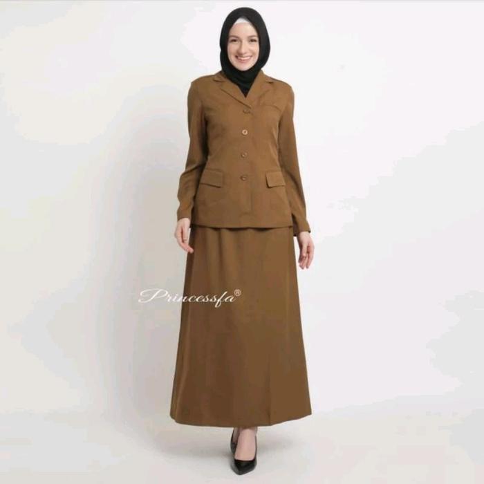 ASLI Blezer PRINCESSFA Kheki tua/ Seragam Kheki tua wanita/ Blezer PDH Kheki Tua PRINCESSFA/ Seragam
