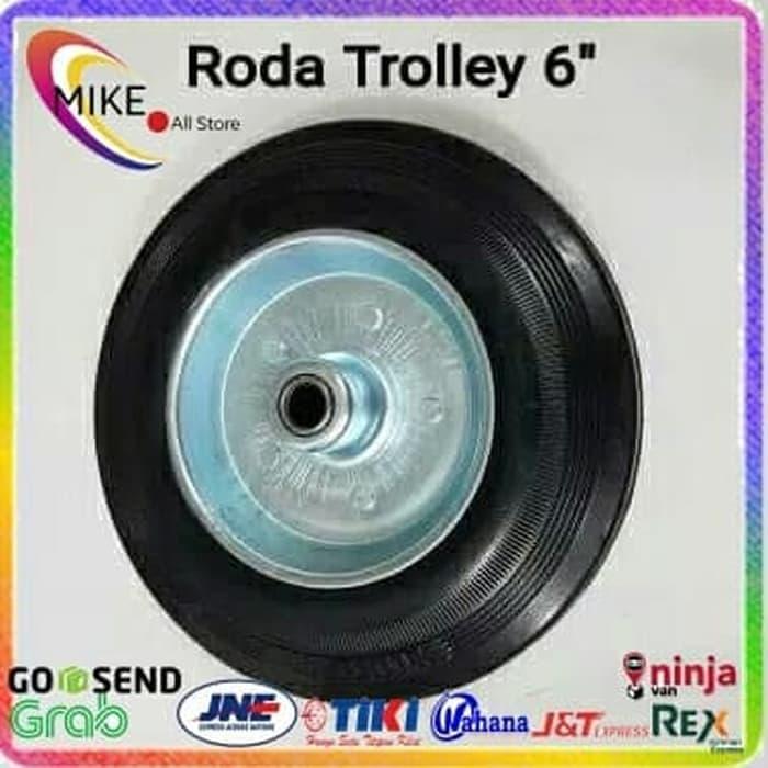 Roda Troli 6" whell only trolly 6 inch roda gerobak roda karet