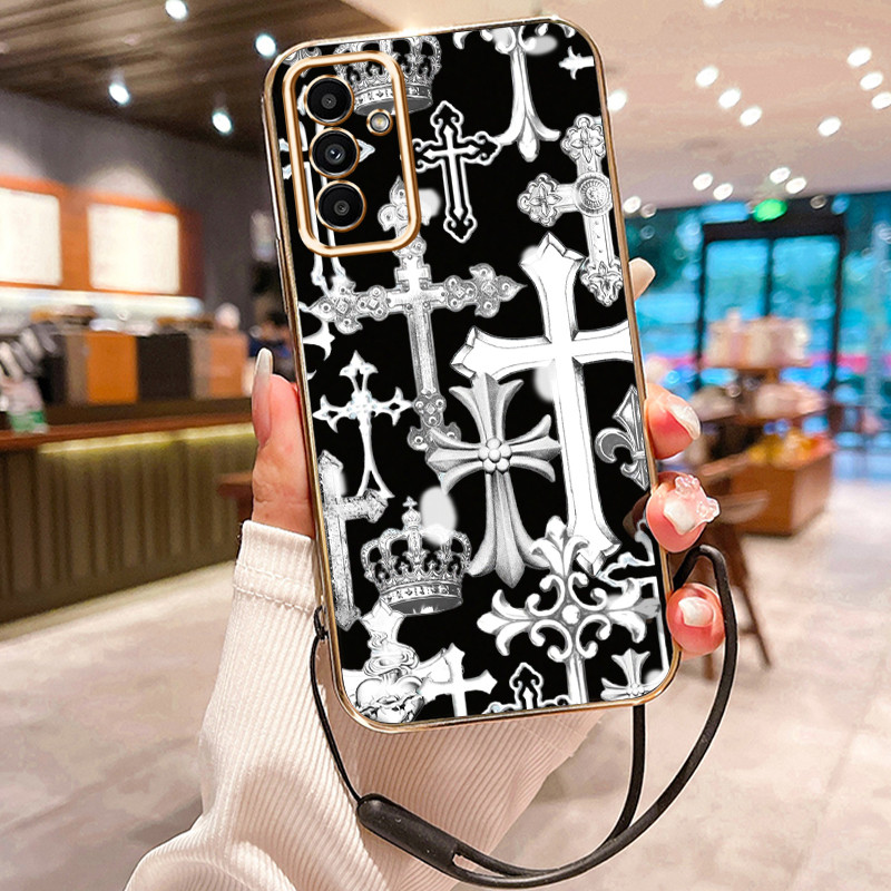 Casing Hp Untuk Samsung Galaxy A24 Case Casing Salib pola Kasus pelapis samping HP Kasing Silikon So