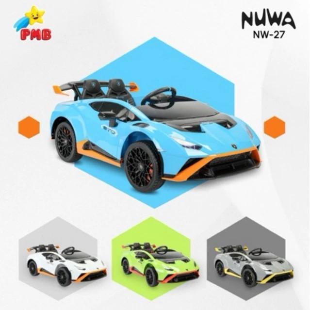 Mainan Mobil Aki Anak PMB NUWA NW27 NW-27 NW 27 BAN KARET Lamborghini Control Led - Putih