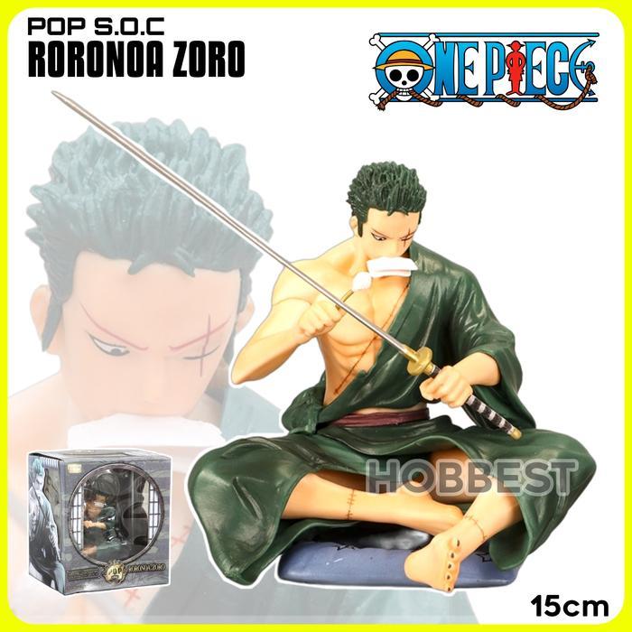 Ready Action Figure POP SOC ONE PIECE : RORONOA ZORO - Miniatur Pajangan Mobil Mainan Zorojuro