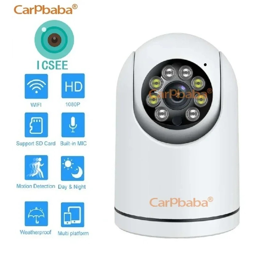 CARPBABA WIFI IP Camera 2MP YOOSEE ICSEE V380Pro YIIOT Surveillance Color Night Vision Security