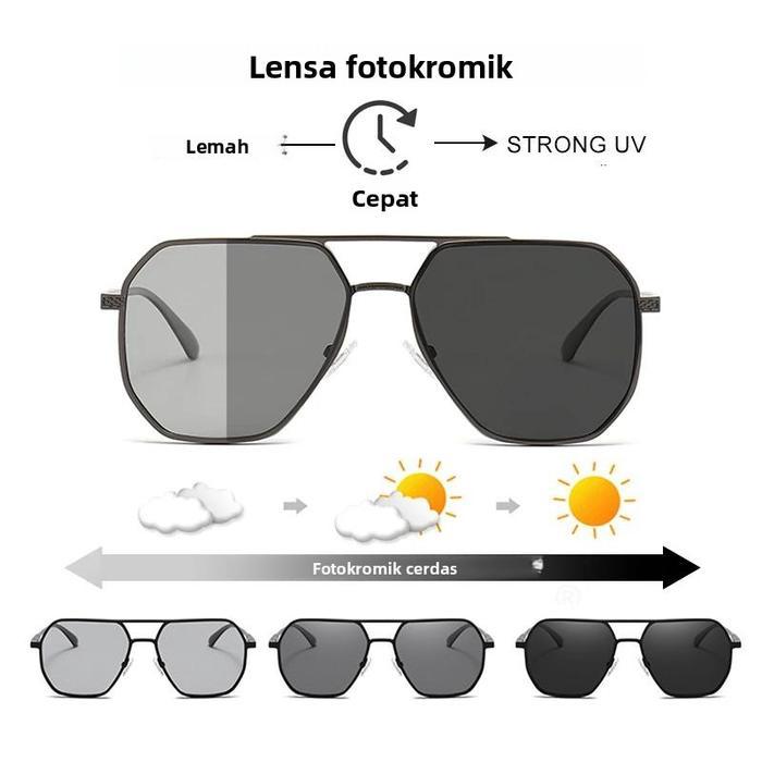 [Material Rocket] Kacamata Hitam Photochromic Polarized Dalwa Untuk Nyetir Pria - Lensa Fleksibel,