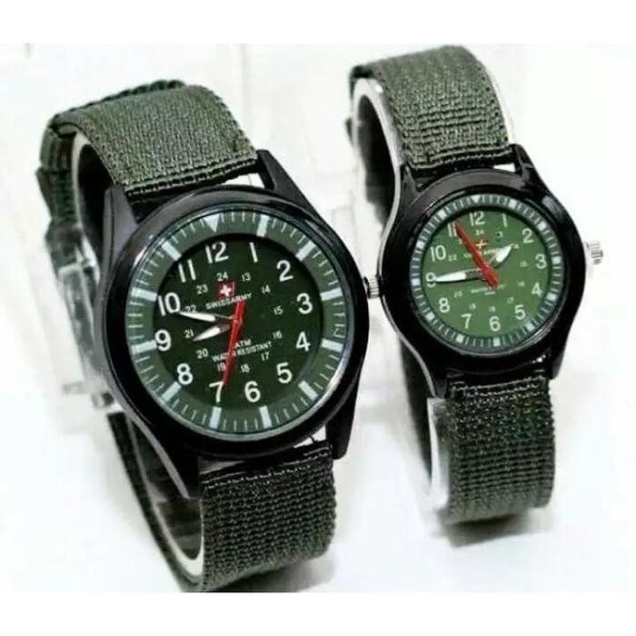 Bisa Cod - Jam Tangan Swiss Army Fashion/Casual Couple Pria/Wanita Fashion Strap Kanvas