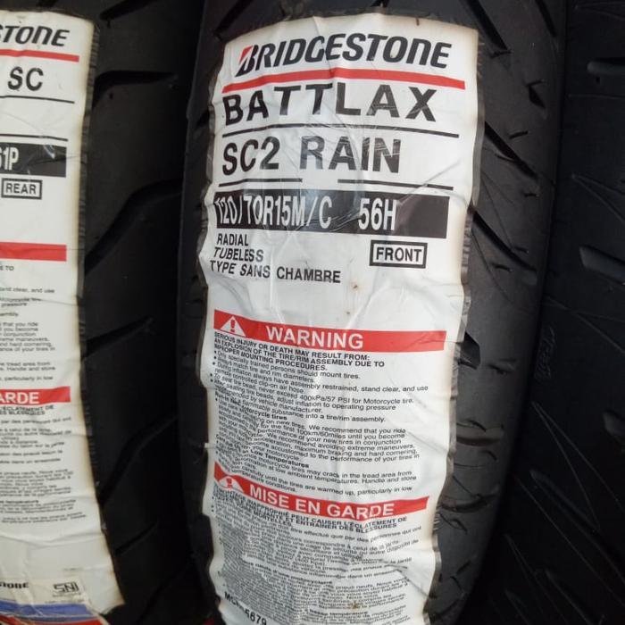 Ban Luar Battlax Sc 2 Rain Ukuran 120/70-15 Battlax Tubeless