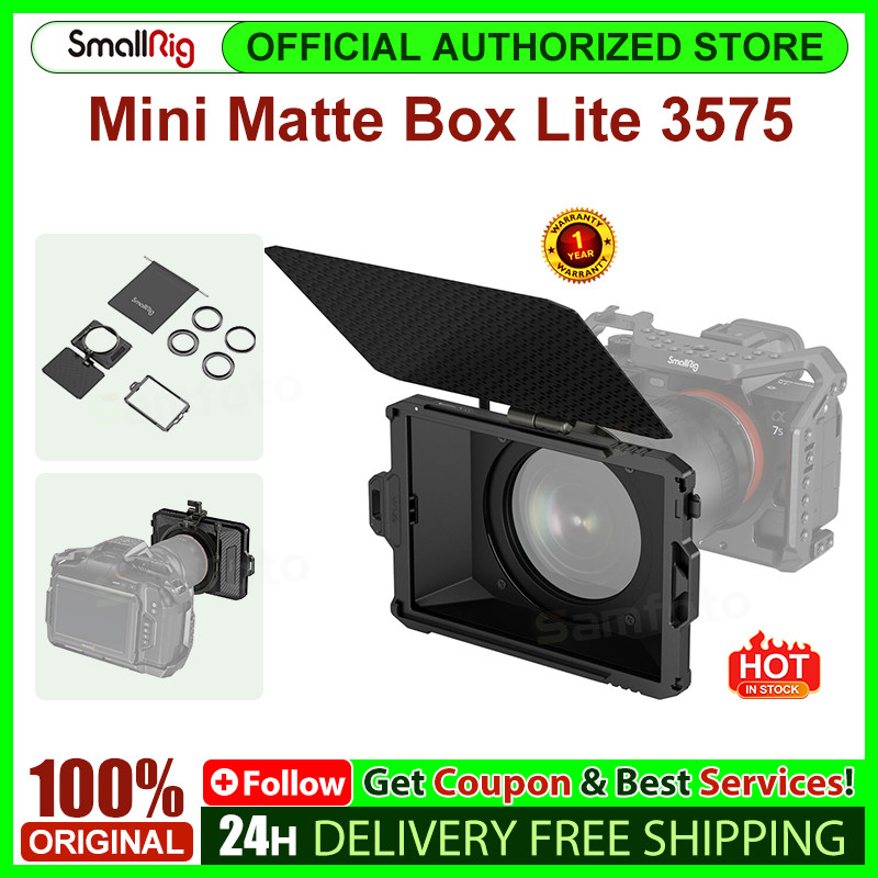 BELI SEKARANG @SmallRig Mini Matte Box Lite 3575, Carbon Fiber Box and Top Flat, 4 x 5.65" Filter Tr