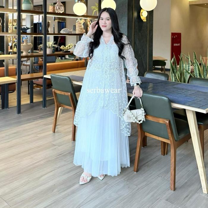 Fahira Outer Tunik Tille Payet Kondangan Lengan Panjang Outer Kondangan Outer Payet Outer Wisuda