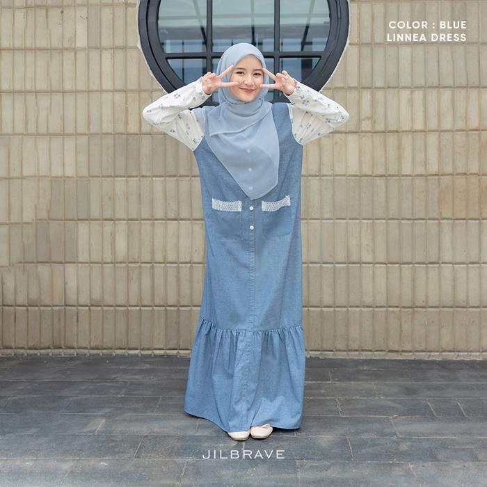 El-Zatta Attire - Jilbrave Linnea Dress Dress Cotton Muslimah Basic Daily Wear Motif Bunga Casual