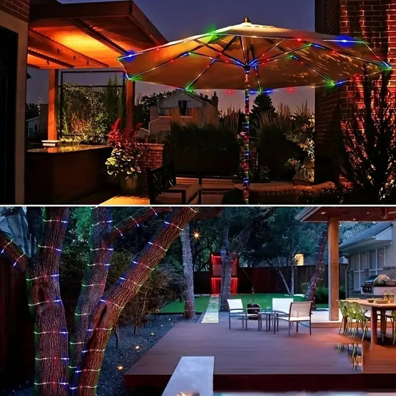 Solar Rope Lights Solar LED Light Path Deck Outdoor Garden Solar String Lights Waterproof Outdoor