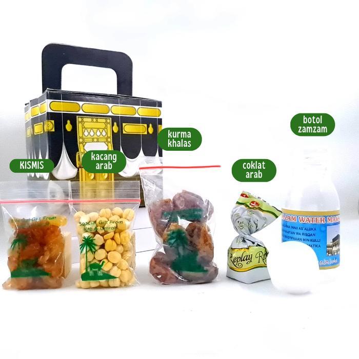 Paket B Oleh oleh Haji dan Umroh dengan Kurma, Kismis, dan Kacang Arab serta Coklat Arab dan Botol