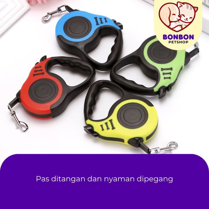Tali Tuntun 3 meter Tali Tuntun Anjing Kucing Tali Tuntun Retractable Anjing Kucing Tali Tuntun