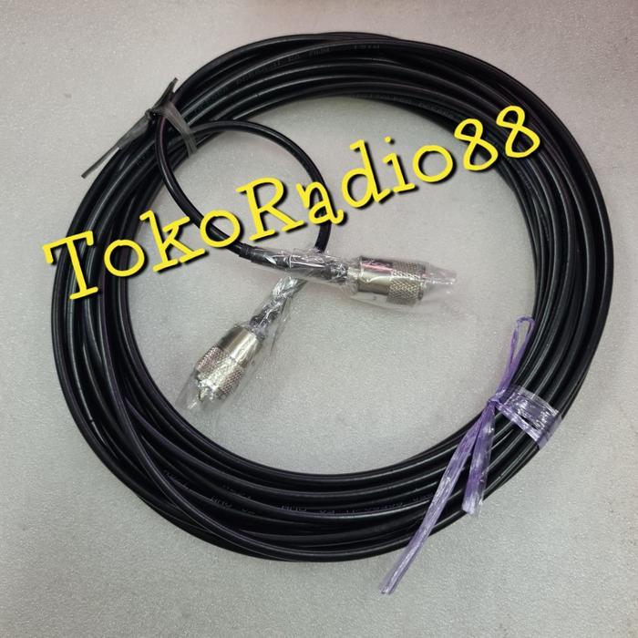 TERLARIS Kabel RG58 Cable HT Rig Coaxial konektor Amphenol Marushin terpasang rapih paket 10 m 15 m