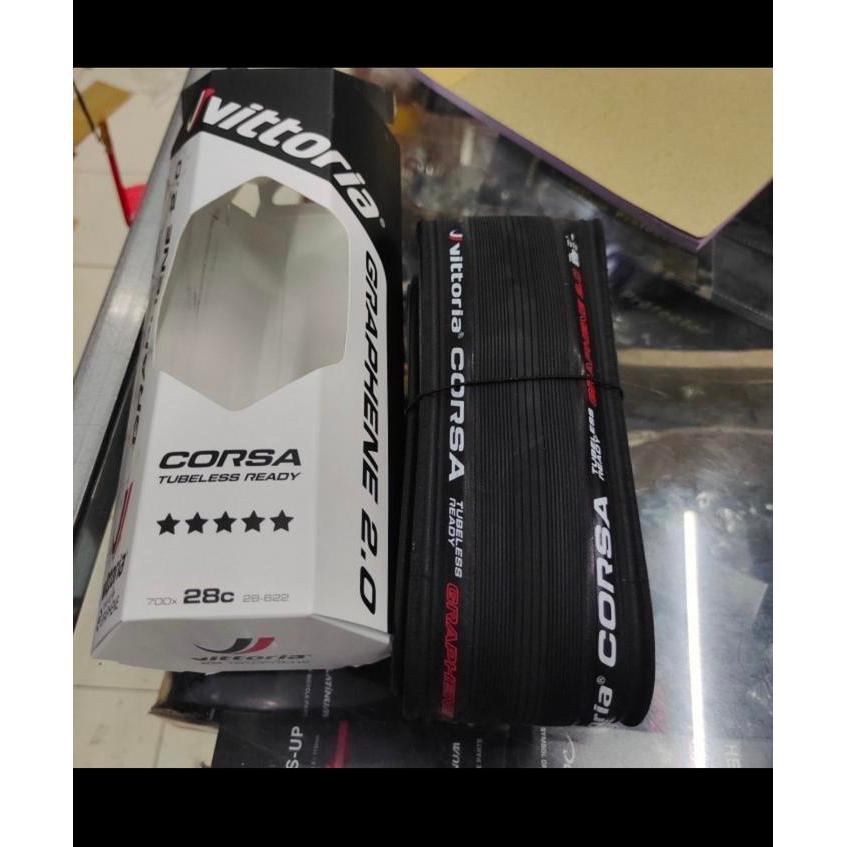 Ban Luar Vittoria Corsa Tubeless Ready 700 X 28 Sepeda Roadbike 700