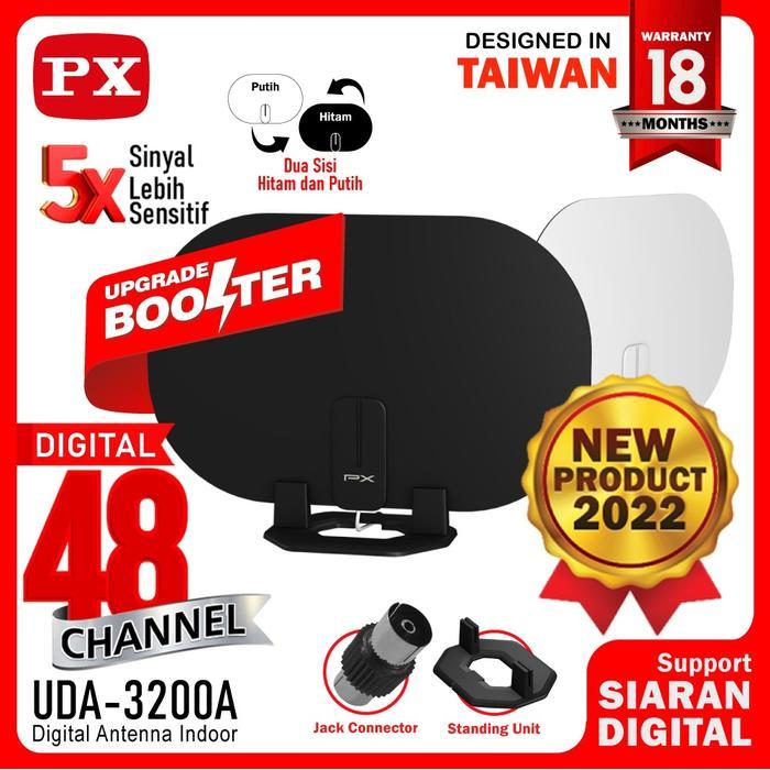 PX Antena TV Digital Analog Indoor Dinding DVB T2 + Booster -UDA-3200A