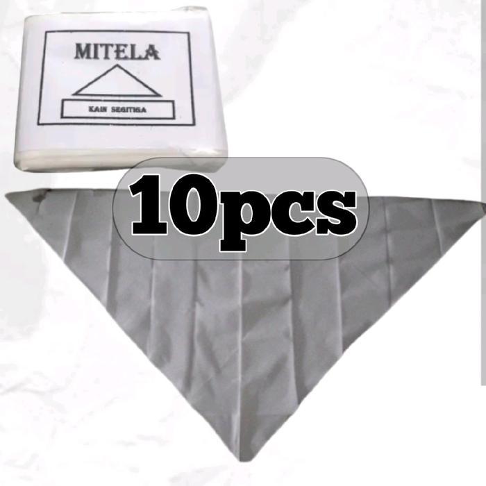 (Dapat 10Pcs) Syal Slayer Putih Segitiga Polos / Syal Mitela Segitiga Terbaru