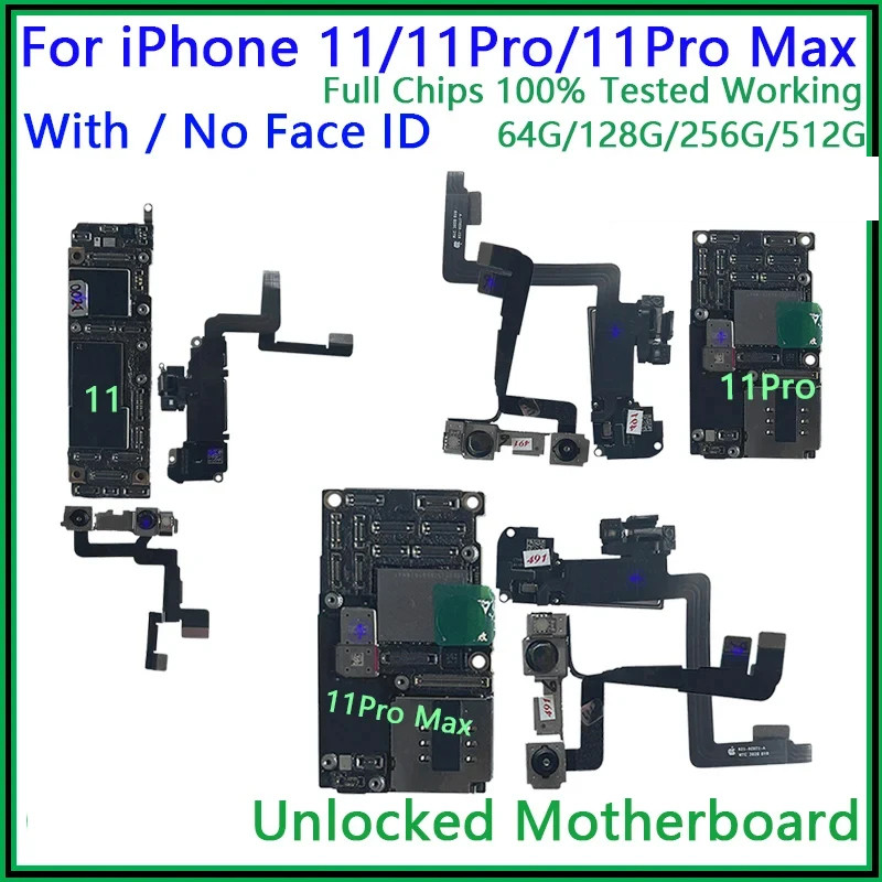 BESTPRICE Fully Tested Placa For iphone 11/11 pro/11pro max Motherboard Unlocked With Face ID Chips 