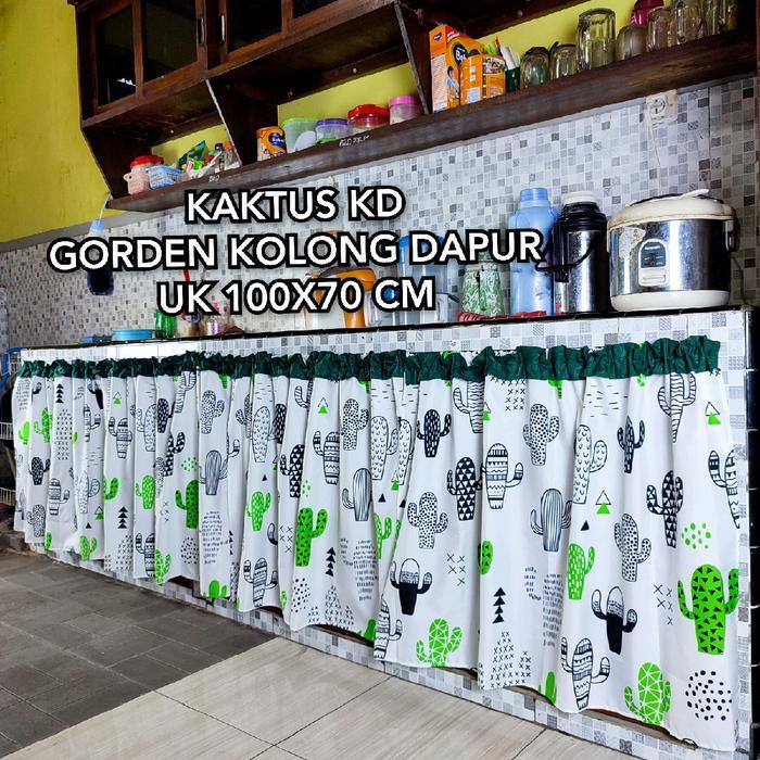 Premium Gorden Kolong Dapur Uk 100X70 Cm Untuk Pemanis Dapur Kain Katun Original