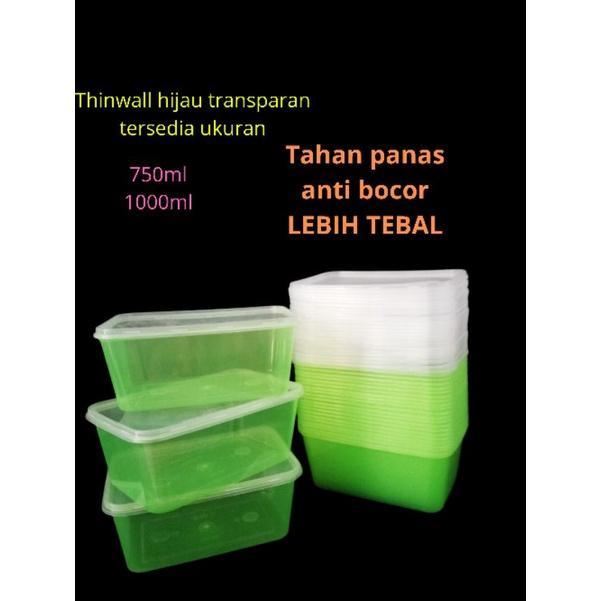 Thinwall 750Ml Warna Transparan (Isi 10 Pcs) Kotak Makan Plastik