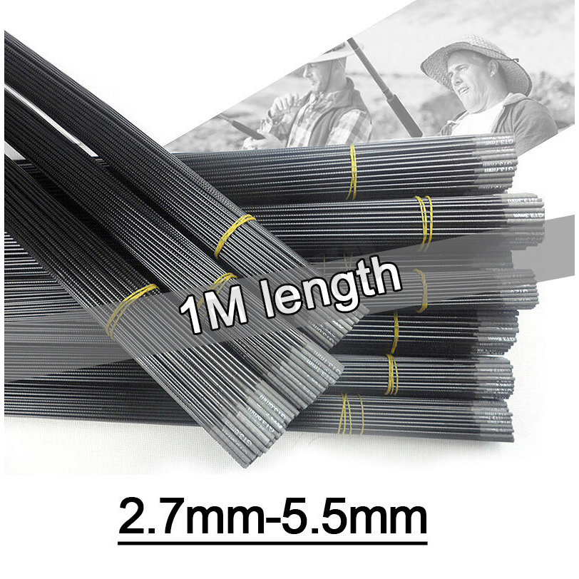 2.7mm-7.7mm 5 pieces 100cm 1M Fishing rod tip Spare sections taiwan fishing rod full size hollow car