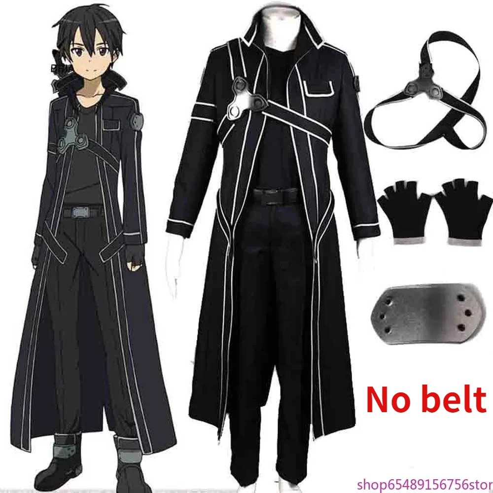 Anime Chaud pe Art En Ligne Kirito Cosplay Costume Fantaisie Halloween Costumes Pour Hommes Es