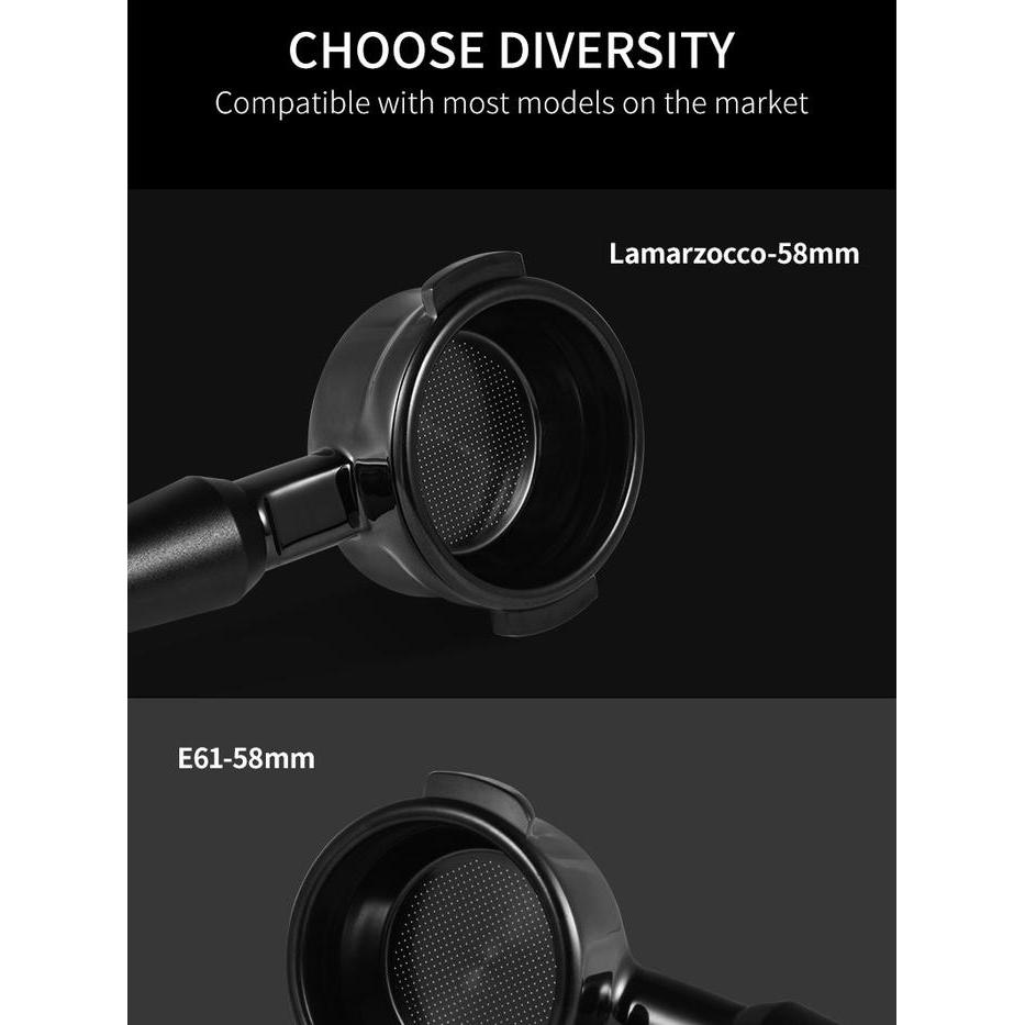 MHW-3BOMBER ASTRA COLLECTION BOTTOMLESS PORTAFILTER FOR LAMARZOCCO BREVILLE E61 DELONGHI GAGGIA 58MM