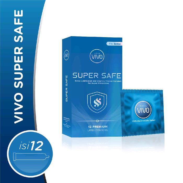 Dexie_Store Sensitif Kondom Vivo Classic Thin - Condom Kemasan 12 Pcs