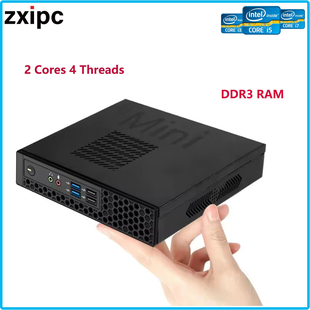 ZXIPC Small Desktop Computer Mini PC Intel Core i3 i5 i7 Dual Core Mini PC for Home Office Business