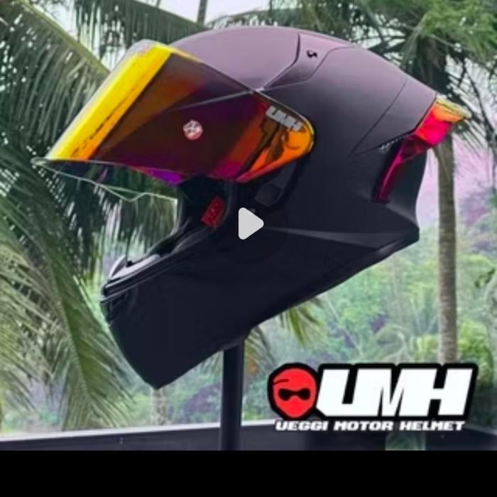 Helm full face KYT TT Course solid Black doff paket ganteng visor iridium
