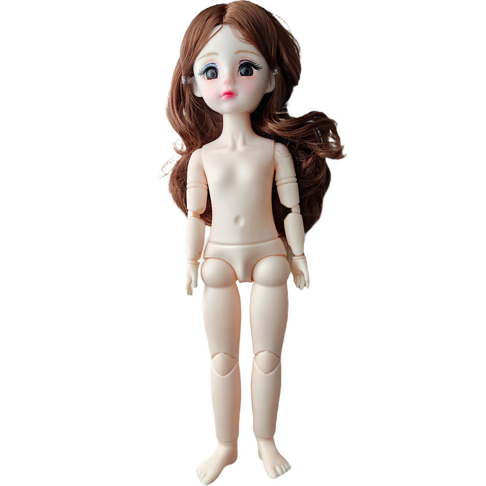 Sexy Face Gaze Desire Eyes 30Cm Nude Doll Girl Body 1/6 With Head Brown Golden Long Hair Bjd Doll 23