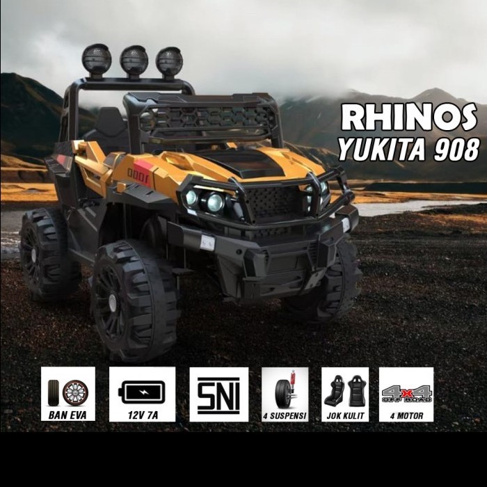Mainan Anak Mobil Aki Jeep Rhinos Yukita 908