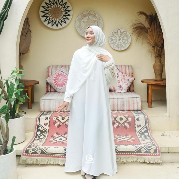 Abaya Medina By Gerai Aulia Gamis Muslim Arabian Bordir Premium Dress Lebaran Mewah Syari