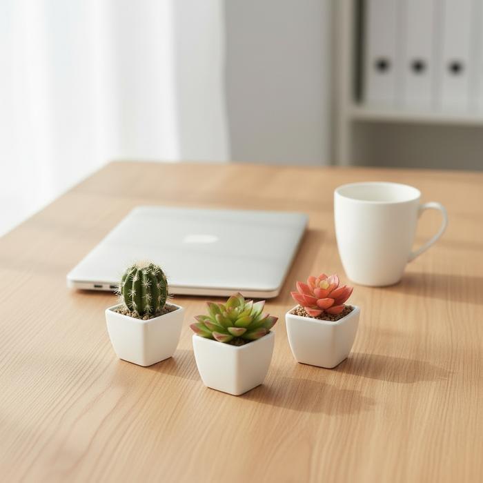 "New" Guninco Kaktus Mini Sukulen Artificial Dekorasi Tanaman Hias Palsu Aesthetic Hiasan Latex