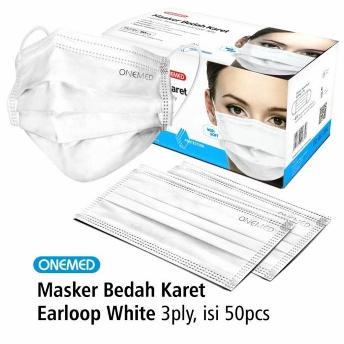 MASKER BEDAH KARET ONEMED PUTIH / MASKER MEDIS ONEMED PUTIH (KARTON)
