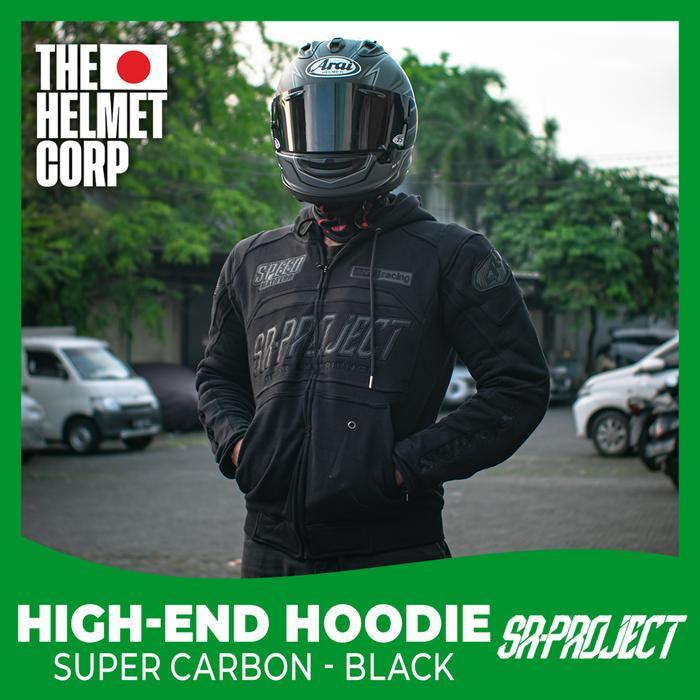 HOODIE SR PROJECT SUPER CARBON BLACK HIGH END RIDING HOODIE PROTECTOR ORIGINAL SR-PROJECT HOODIE