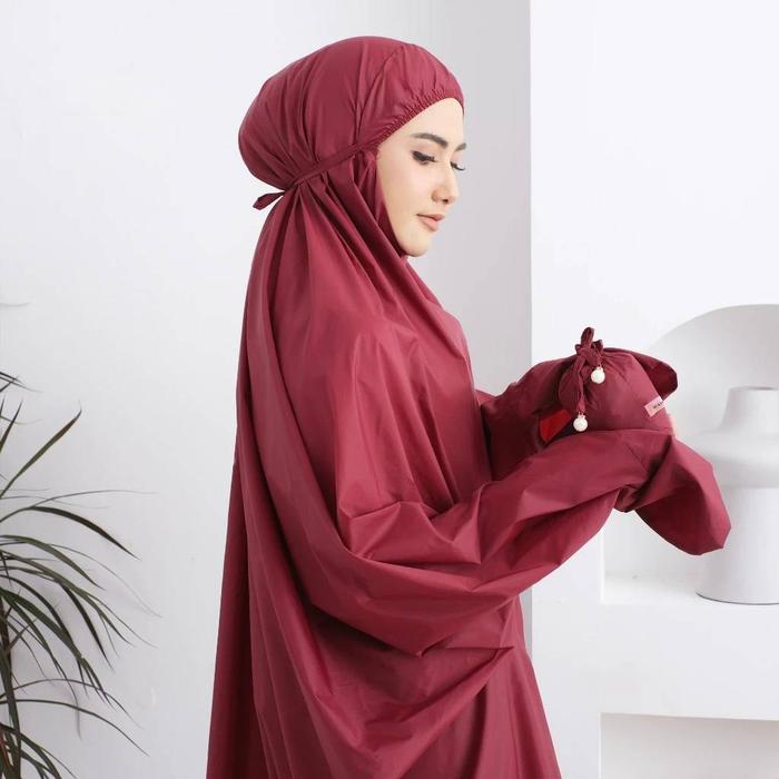 Yunashop Mukena Terusan Parasut Korea Travelling Tas Mini