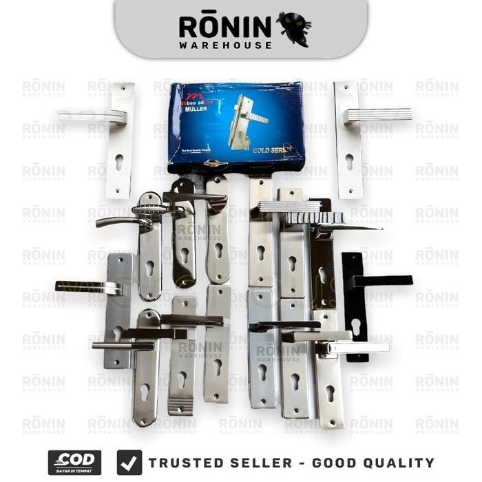 MULLER Handle Pintu L besar stainless gagang Pegangan Kunci Pintu Rumah Door set