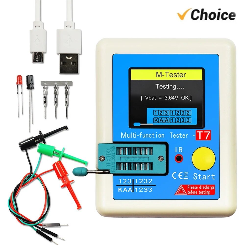 New Transistor Tester LCR-T7/LCR-TC3 TFT Diode Triode Capacitance Meter LCR ESR Meter NPN PNP MOSFET