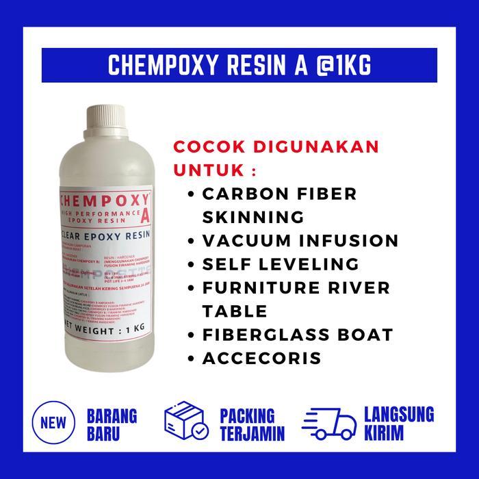Chempoxy epoxy Resin A 1kg - resin saja - Epoxy Resin Transparan untuk Carbon Fiber Skinning,