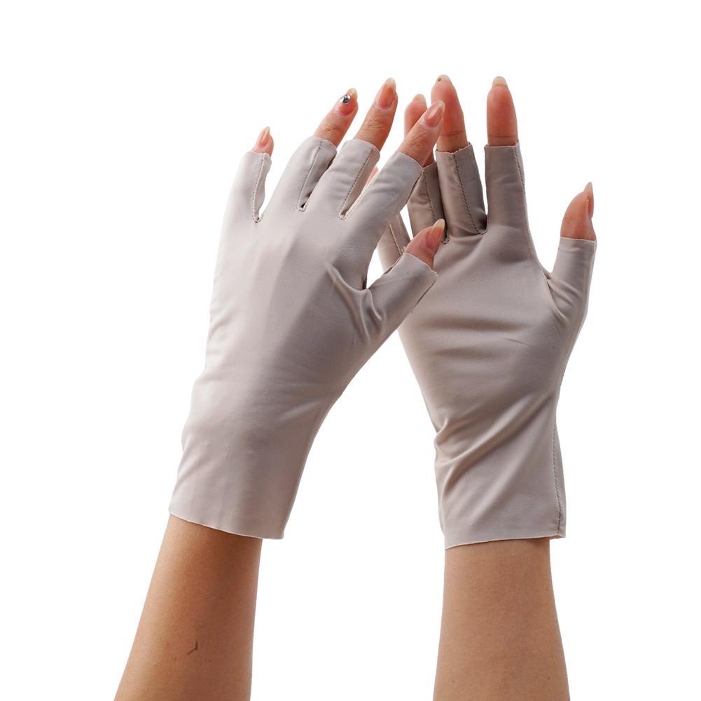 1Pair Women Summer Sunscreen Gloves Ice Silk Half-Finger Gloves Fashion Elegant -Resistant