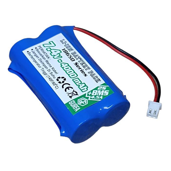 Batrai RC/ Speaker & 2X 18650-2S 4000mAh 7.4V Protetor BMS 4.5A XH 2