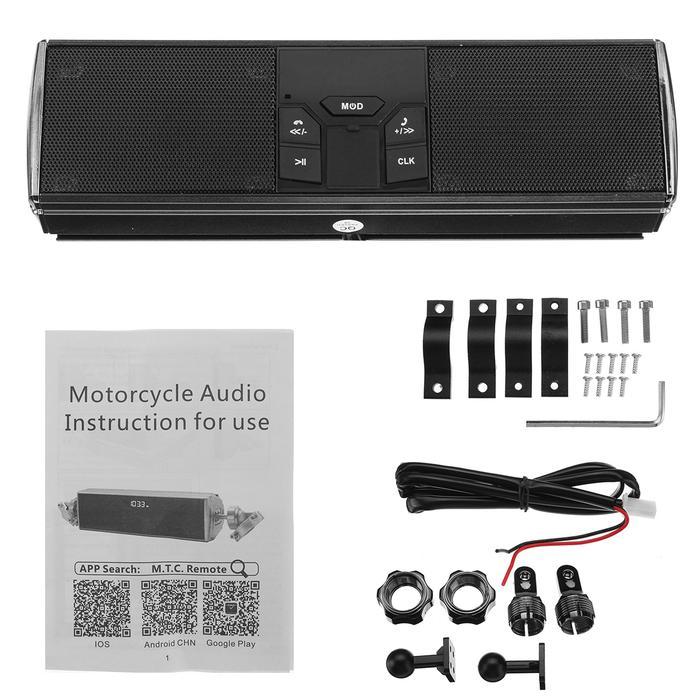LED HANDLEBAR BLUETOOTH MOTOR STEREO SPEAKER SISTEM AUDIO MP3 UNTUK