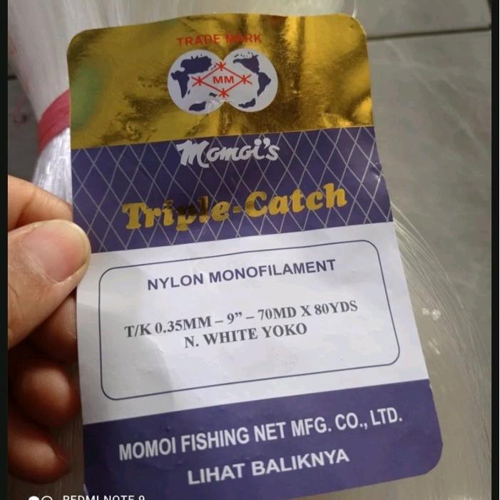 Jaring Ikan Momoi 0.35 9 Inchi 70Md/80Yds Yoko Pukat Ikan Jaring Momoi Jaring Ikan Laut Jaring Senar