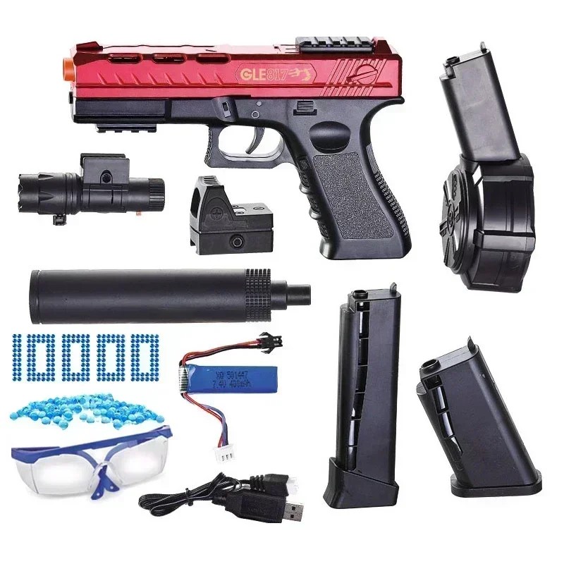 2025 2 in 1 Auto Shooting Splash Ball Air Gun Electric Toy Gun Water Bead Pistol Outdoor Sports Gel