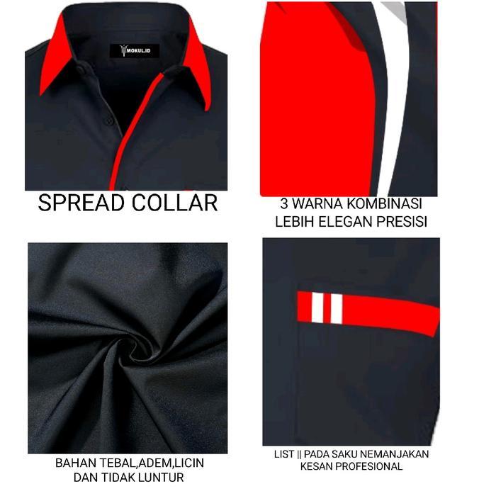 SAFETY kemeja kombinasi seragam kantor seragam lapangan Pria Kerja Baju Hitam Safety Wearpack