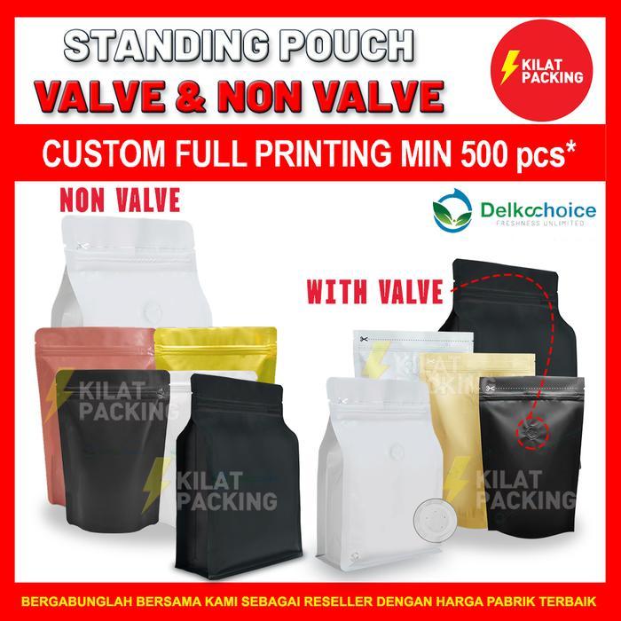 Plastik Klip Standing Pouch VARIAN VALVE & NON VALVE FOIL DELKOCHOICE