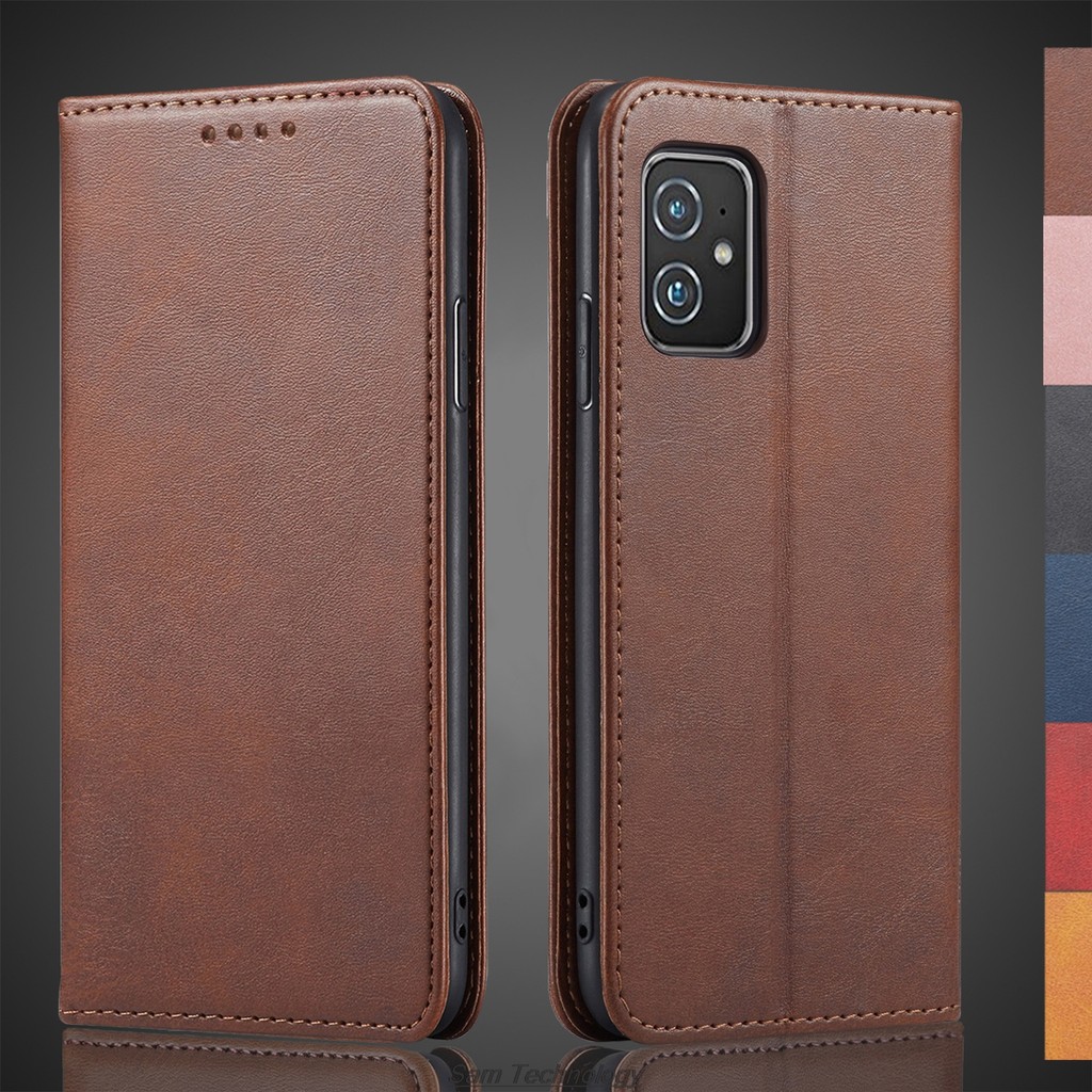 Magnetic attraction Leather Case for ASUS Zenfone 8 Zenfone8 ZS590KS Holster Flip Cover Case Wallet