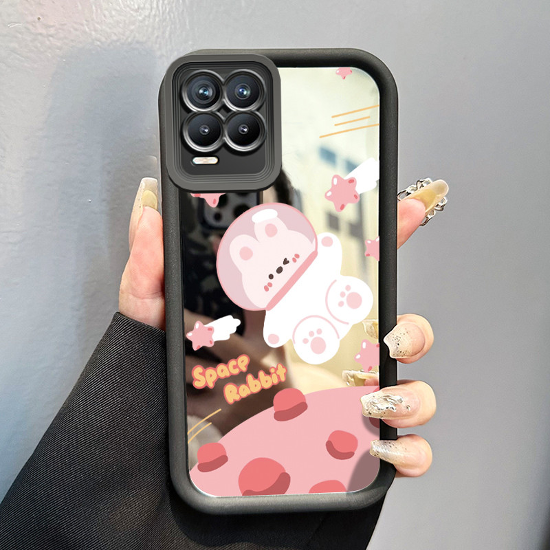 Casing Hp Untuk Realme 8 4G 8 5G 8 Pro 8s 5G Q3 Q3i V13 5G Narzo 30 5G Case Kelinci Bulan Pink Kesin