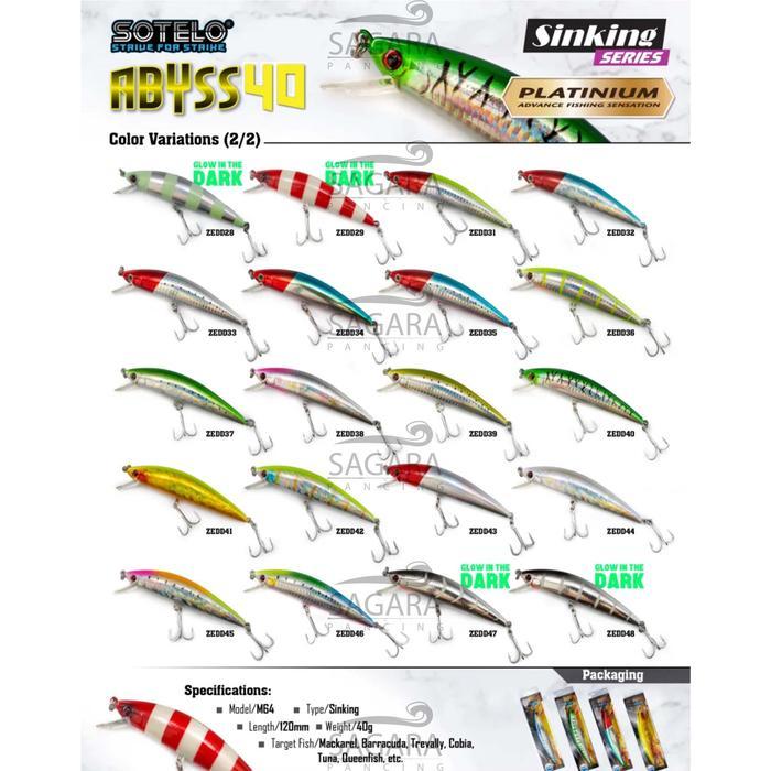 MINNOW SOTELO ABYSS 40 MINNOW TENGGELAM MINNOW SINKING UMPAN PANCING LURE SOTELO